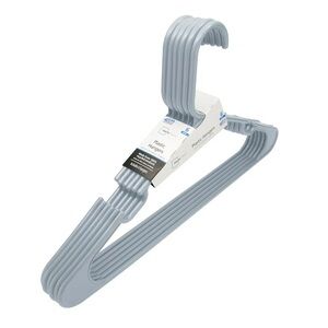 Mainstays 6 Pk Durable Plastic Adult & Teen Clothes Hangers NWT